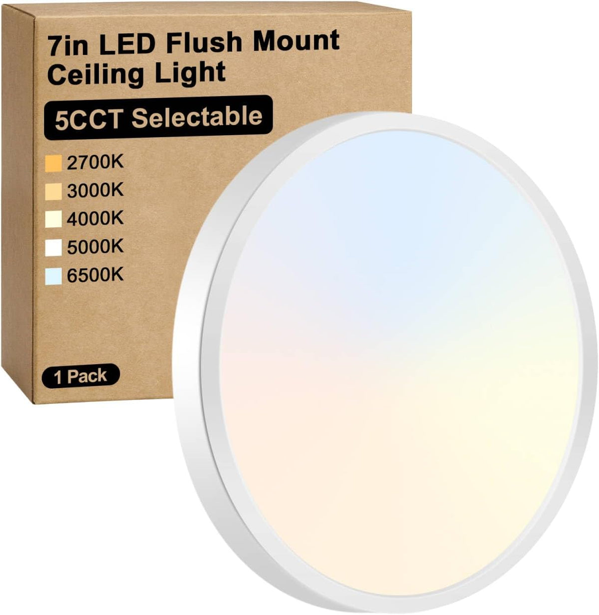 Brightever Lámpara de techo LED de montaje empotrado de 7 pulgadas,...