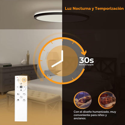 BLNAN Lámpara LED de techo empotrada con control remoto, 15.4 pulga...