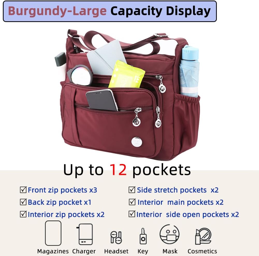MINTEGRA Bolso de mano de hombro para mujer, espacioso bolso cruzad...