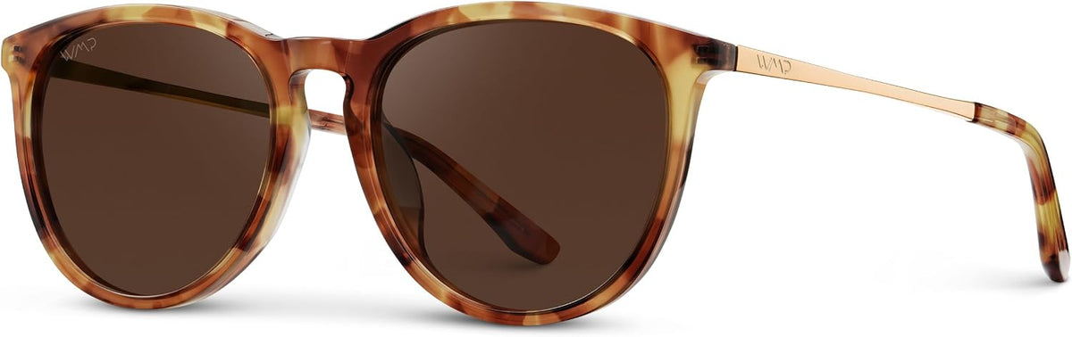WearMe Pro Gafas de sol polarizadas redondas para mujer, protección...