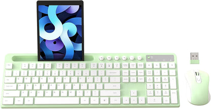 MARVO Wirelss - Combo de teclado y mouse con soporte para teléfono,...