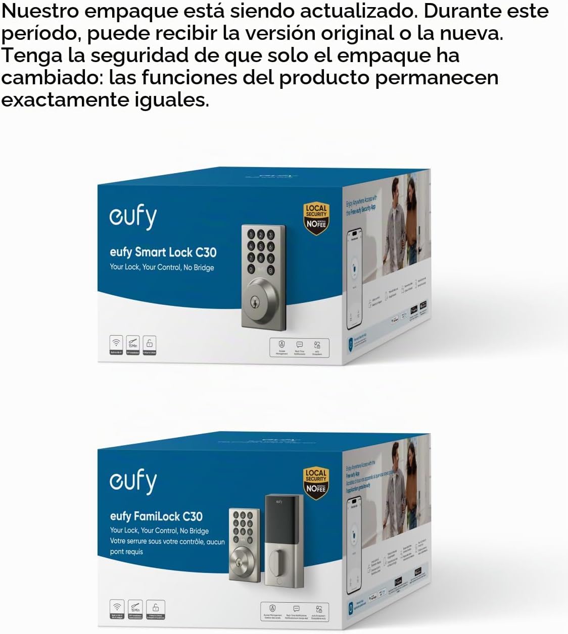 eufy Security Smart Lock C30, cerradura de puerta de entrada sin ll...