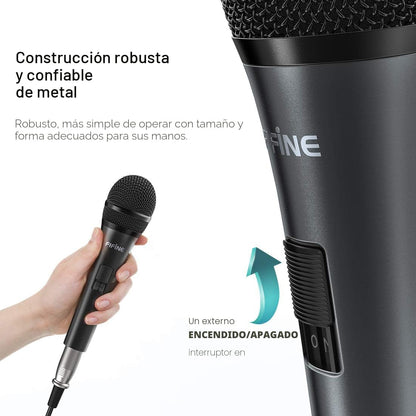 Micrófono de karaoke FIFINE K6 con conector 1\/4\u201D, micrófono v...