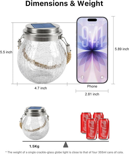 GVSHINE Linterna de bola de cristal accionada solar de 6 piezas al...