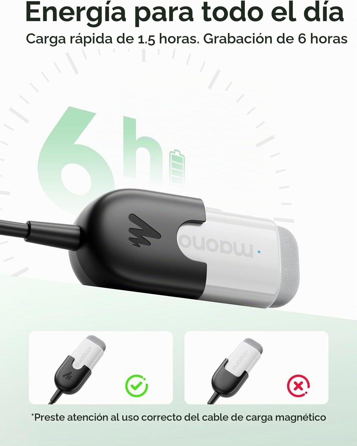 MAONO T1 Mini micrófono inalámbrico Lavalier para iPhone y Android...