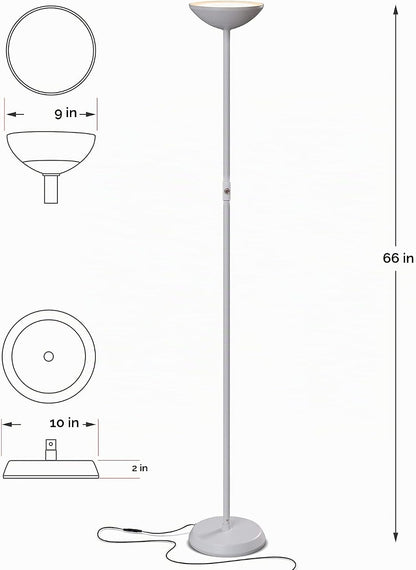Brightech SkyLite - Lámpara de pie LED, lámpara de pie súper brilla...