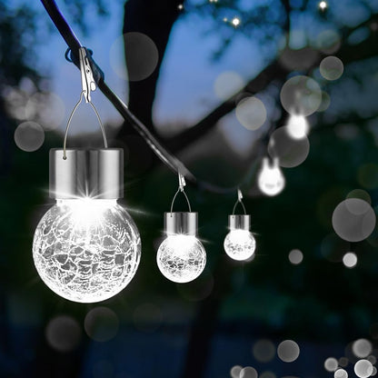 PARTPHONER Paquete de 32 luces solares colgantes para exteriores, l...