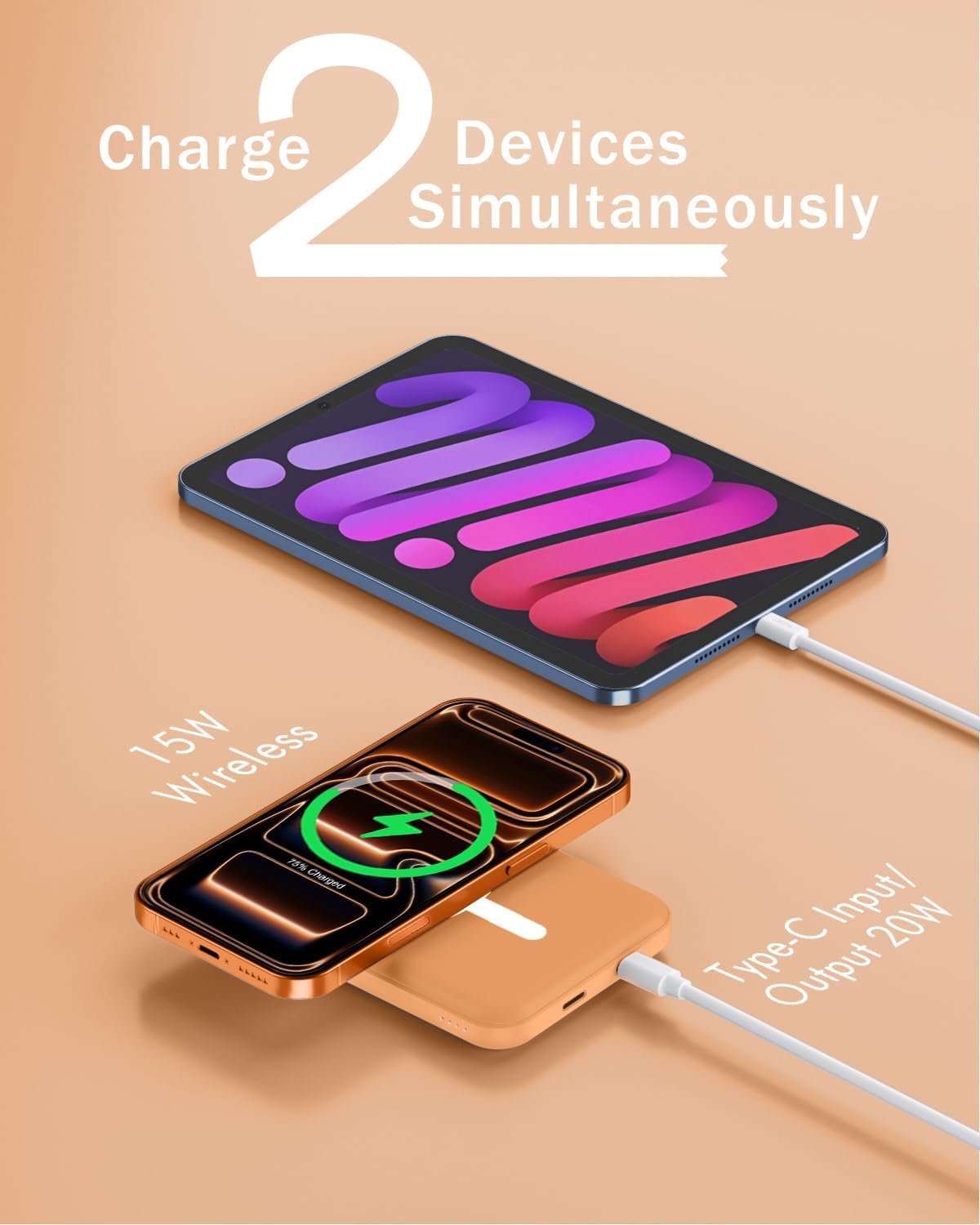 podoru para MagSafe Power Bank 5000mAh, cargador portátil magnético...