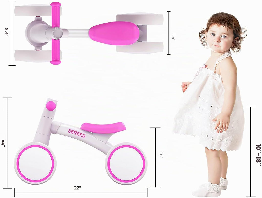 SEREED Bicicleta de equilibrio para bebés de 1 año, bicicleta de eq...