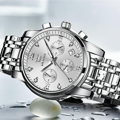 OLEVS Relojes para hombre Relojes de cronógrafo de fácil lectura lu...