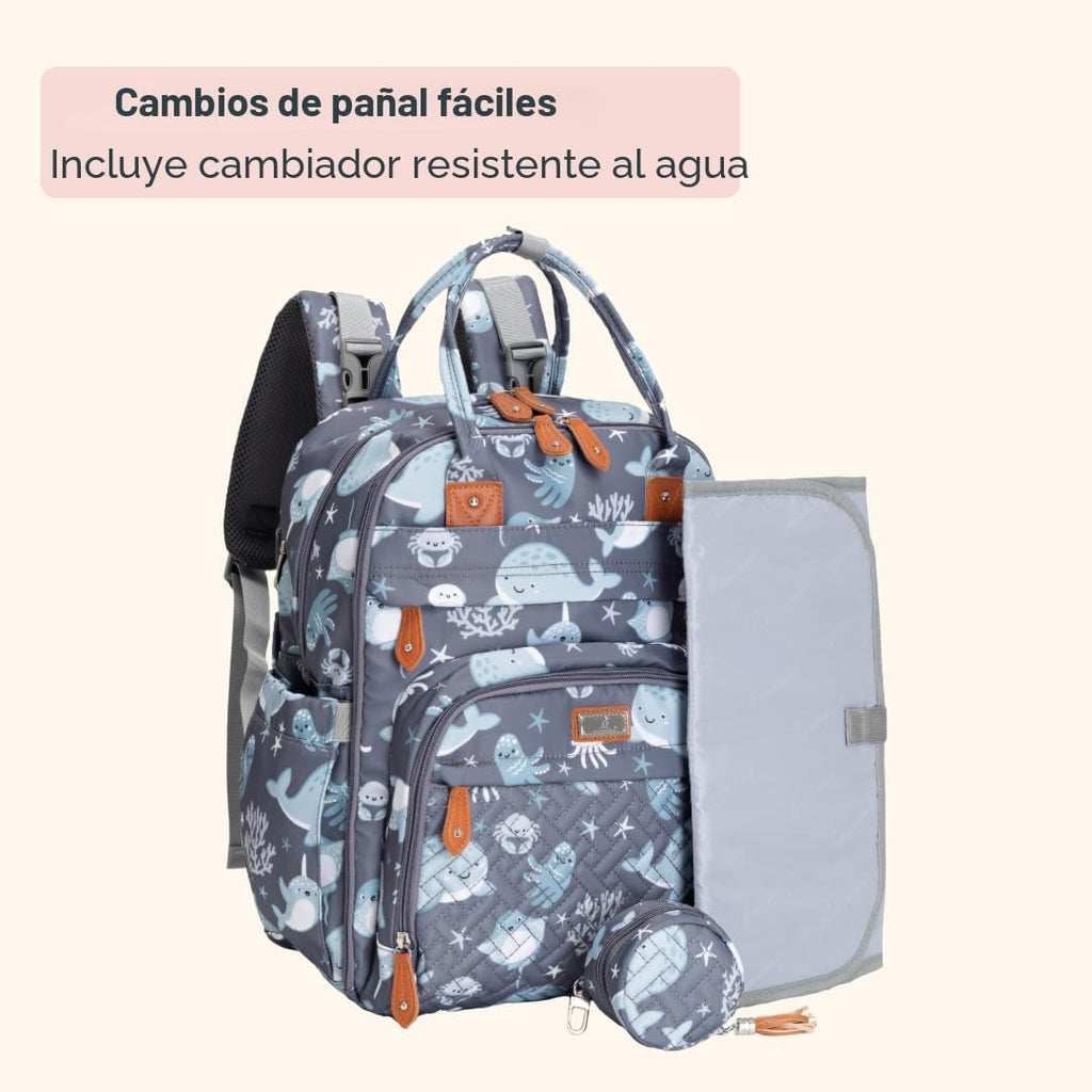 BabbleRoo Mochila para pañales \u2013 Bolsa de viaje esencial para...
