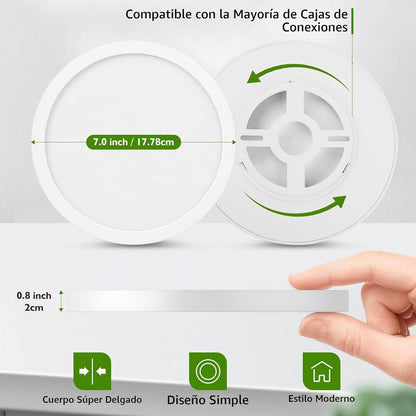 Brightever Lámpara de techo LED de montaje empotrado de 7 pulgadas,...