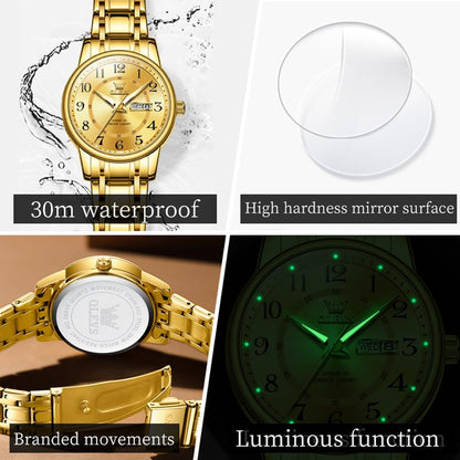 OLEVS Reloj Mujer Reloj Analógico Luminoso Vestido de Acero Inoxida...