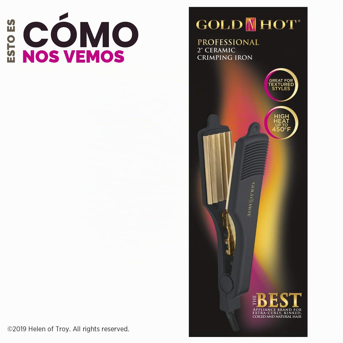 Alisador de pelo Gold 'n' Hot, 2 pulgadas.