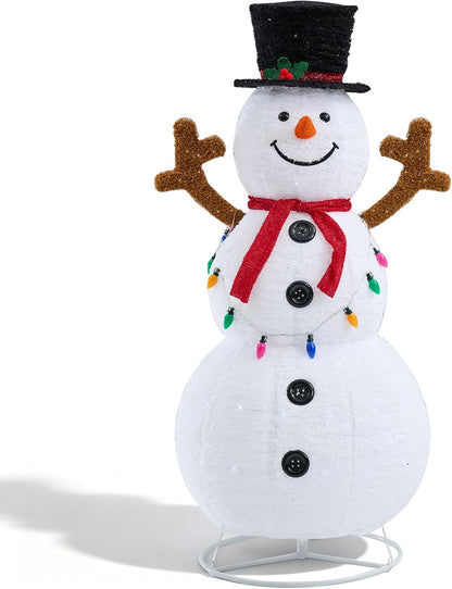 NEWBULIG Muñeco de nieve navideño iluminado de 5 pies, decoración a...