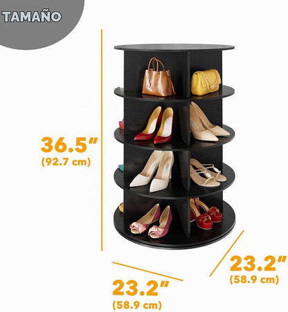 SpaceAid Zapatero giratorio de 4 niveles, torre de exhibición de za...