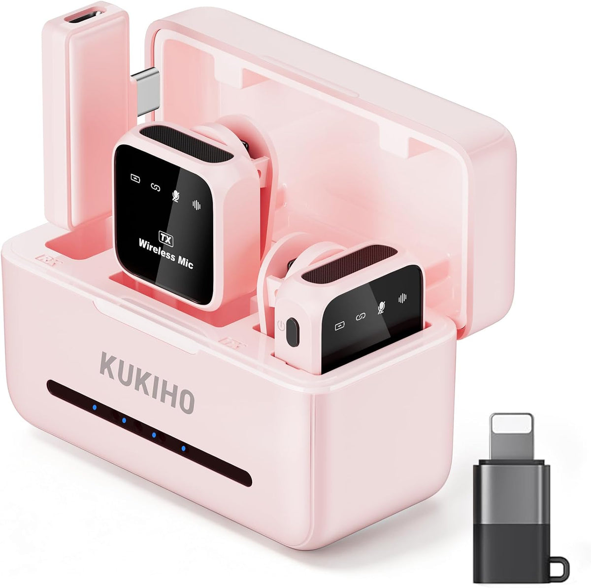 KUKIHO Micrófono Lavalier inalámbrico para iPhone, iPad y Android c...