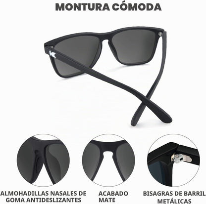 Knockaround Gafas de sol polarizadas cuadradas para hombres y mujer...