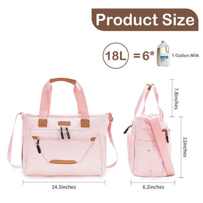 FHELAD Bolsa de pañales para mujer, bolsa de pañales para bebé 16L...
