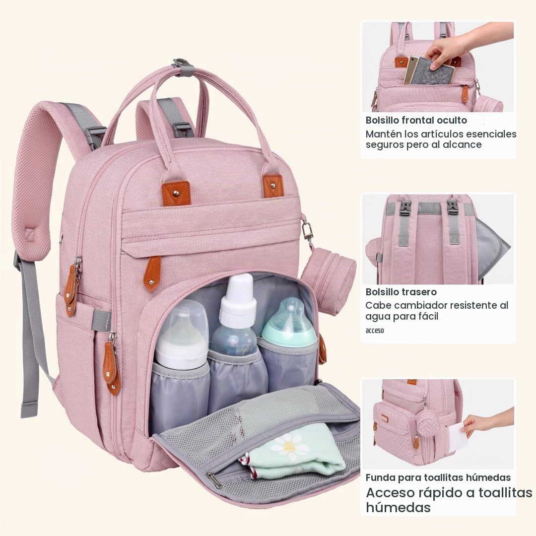 BabbleRoo Mochila para pañales \u2013 Bolsa de viaje esencial para...