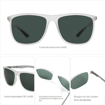 ZENOTTIC Gafas de sol polarizadas cuadradas para hombre, ultraliger...