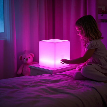 Mr.Go Taburete de luz LED mágico recargable de 30 cm con control re...