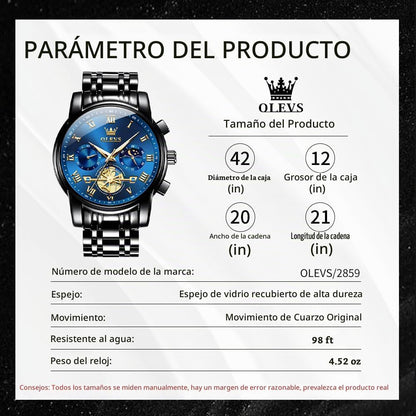 OLEVS Relojes para hombre, resistente al agua, de lujo, gran cara,...
