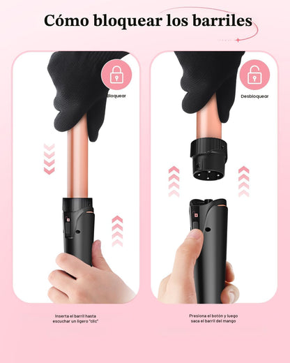 Waver - Varita rizadora BESTOPE PRO 5 en 1 con rizador de pelo de 3...