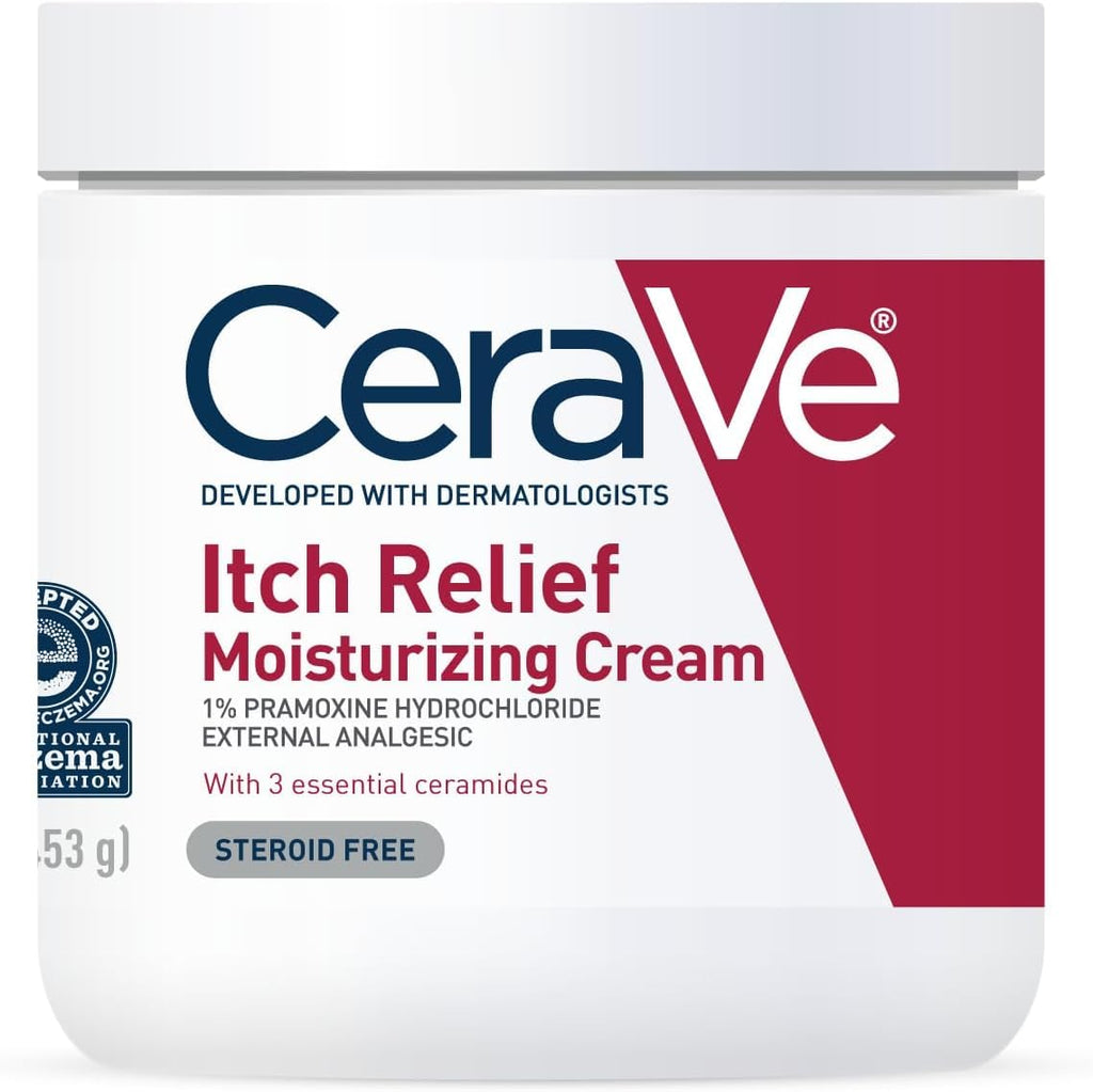 CeraVe Crema hidratante para aliviar la picazón, crema antipicazón...
