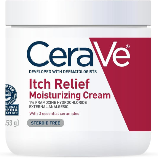 CeraVe Crema hidratante para aliviar la picazón, crema antipicazón...