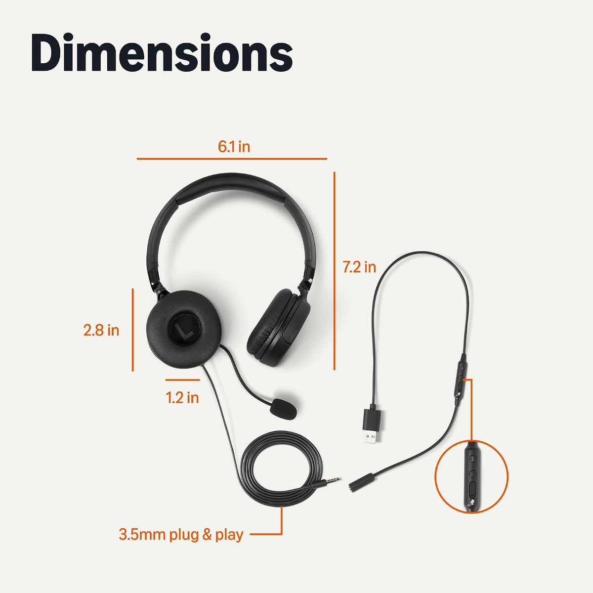Amazon Basics Auriculares con cable para computadora con micrófono...