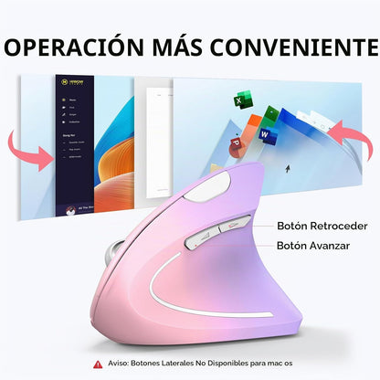 TECKNET Ratón ergonómico, 4800 DPI inalámbrico Bluetooth vertical,...
