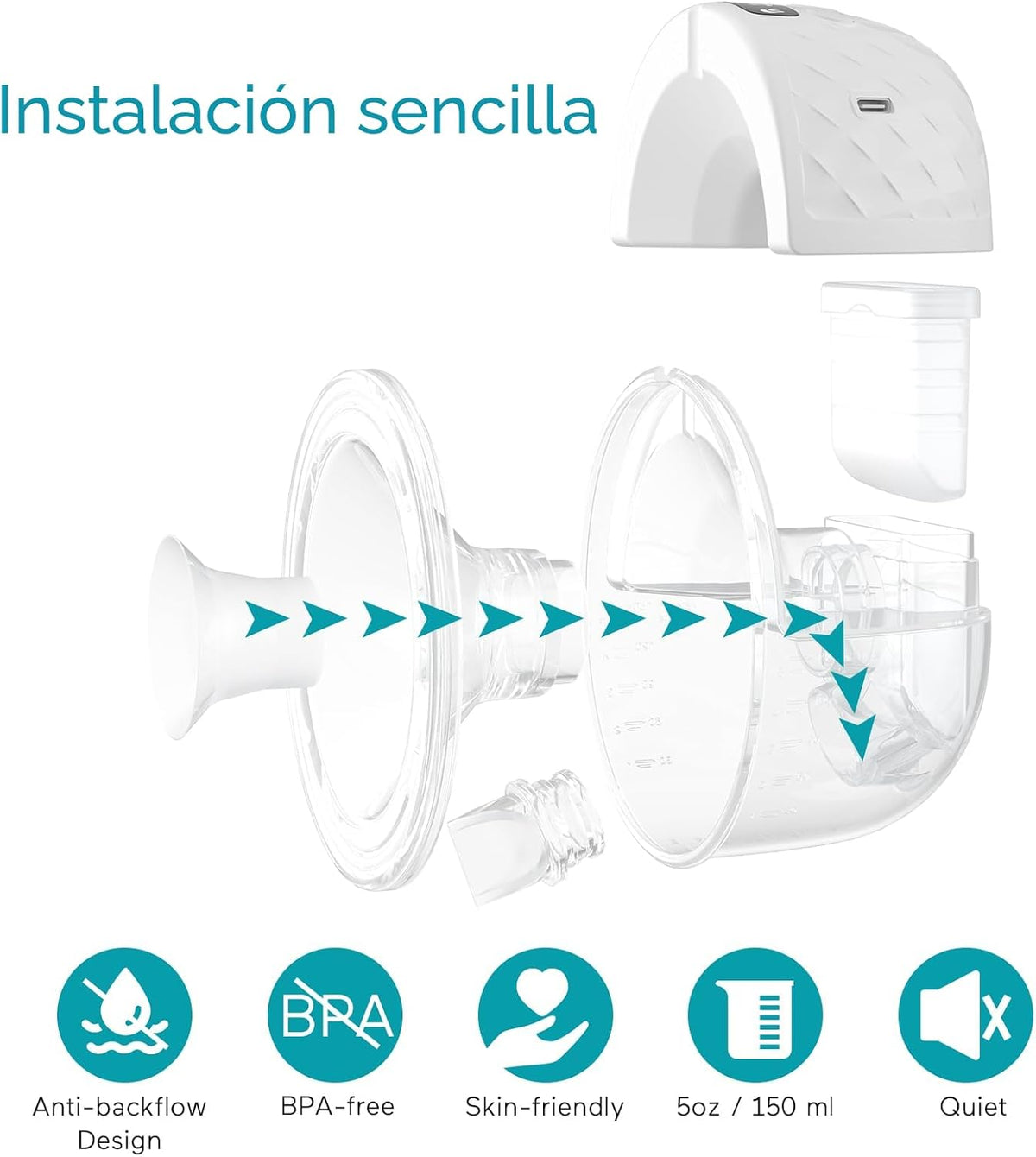 Paruu Extractor de leche manos libres P10 versión antigua portátil,...