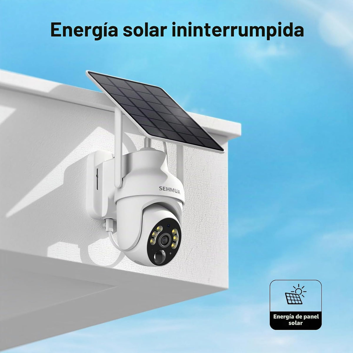 SEHMUA - Cámaras de seguridad solares 2K para exteriores, inalámbri...