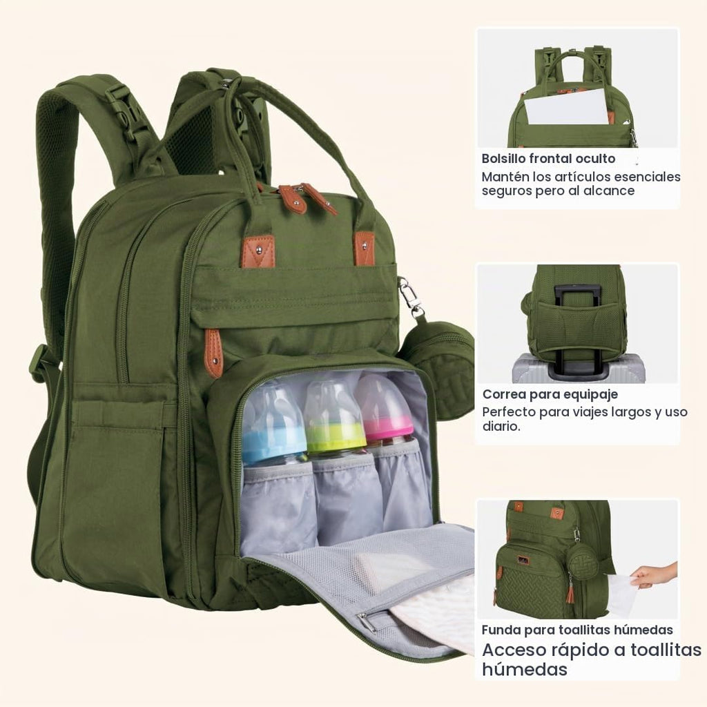 BabbleRoo Mochila para Pañales Extra Grande, Bolsa de Bebé Expandib...