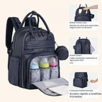 BabbleRoo - Mochila de cuero para pañales, mochila de viaje para be...