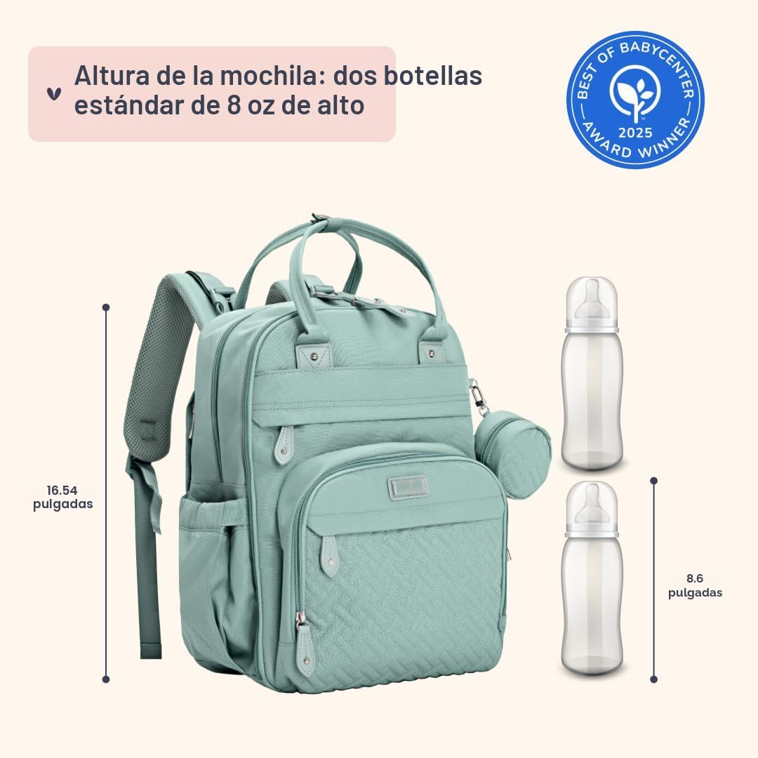 BabbleRoo Mochila para pañales - Bolsa de viaje esencial para bebés...