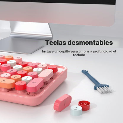 MOFII Combo de teclado y mouse inalámbricos, teclado inalámbrico ro...