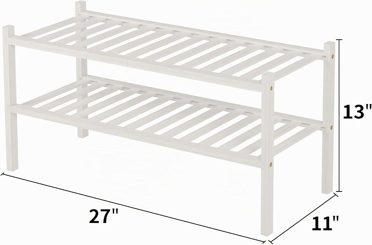 ROMGUAR CRAFT Zapatero de Bambú de 2 Niveles para Closet Independie...