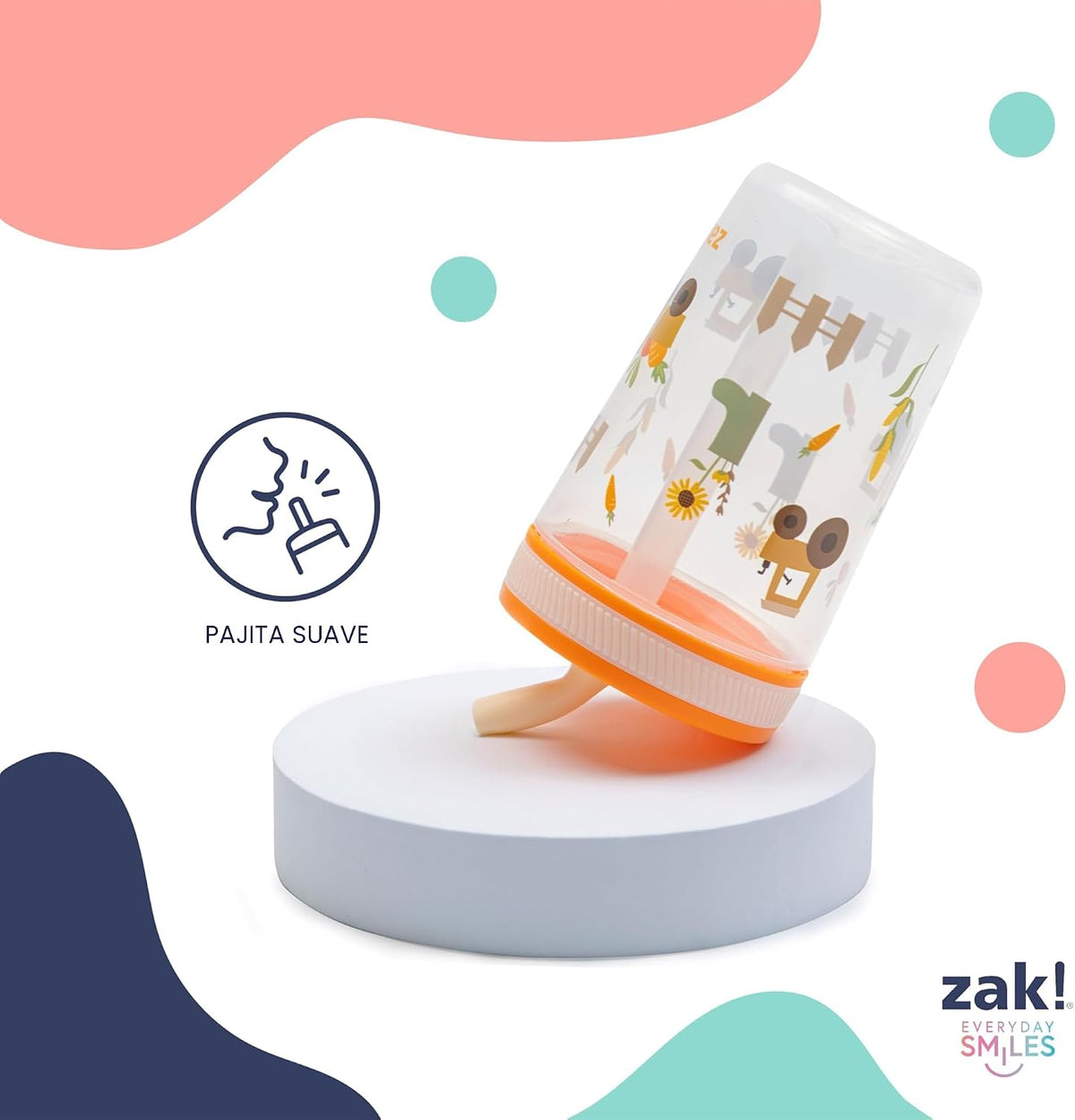 Zak Designs Marvel Spider-Man Kelso - Vasos con popote para niños p...