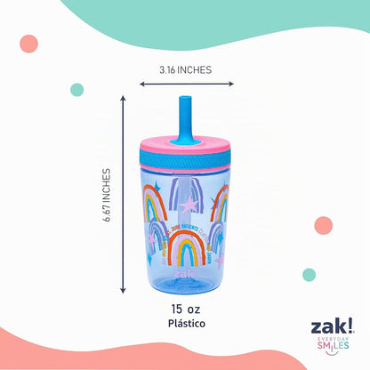 Zak Designs Vasos Kelso a prueba de fugas de 15 onzas que beneficia...