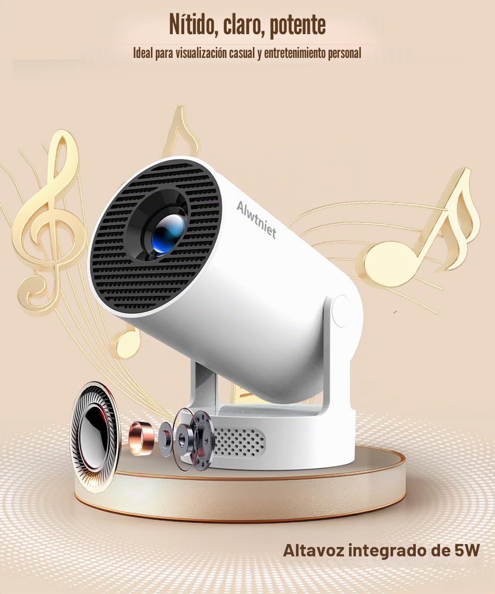 Mini proyector con Wifi y Bluetooth, proyector inteligente portátil...