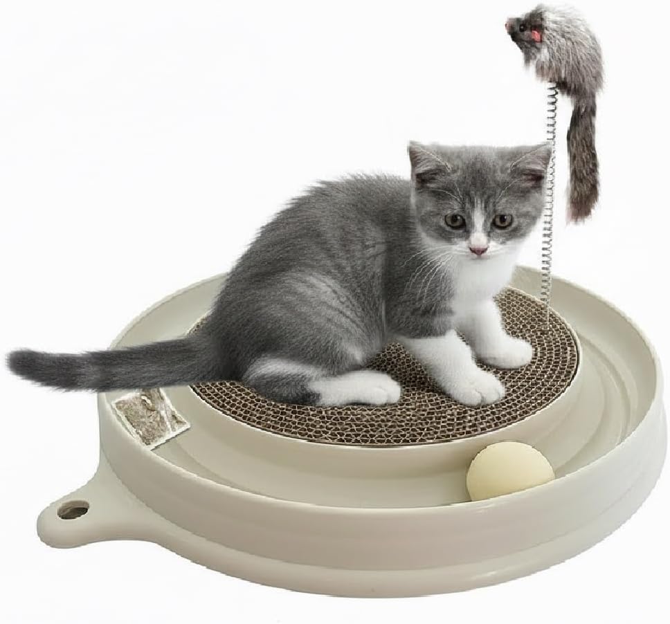 AUOON - Juguete rascador para gatos con pista de bolas para gatos d...