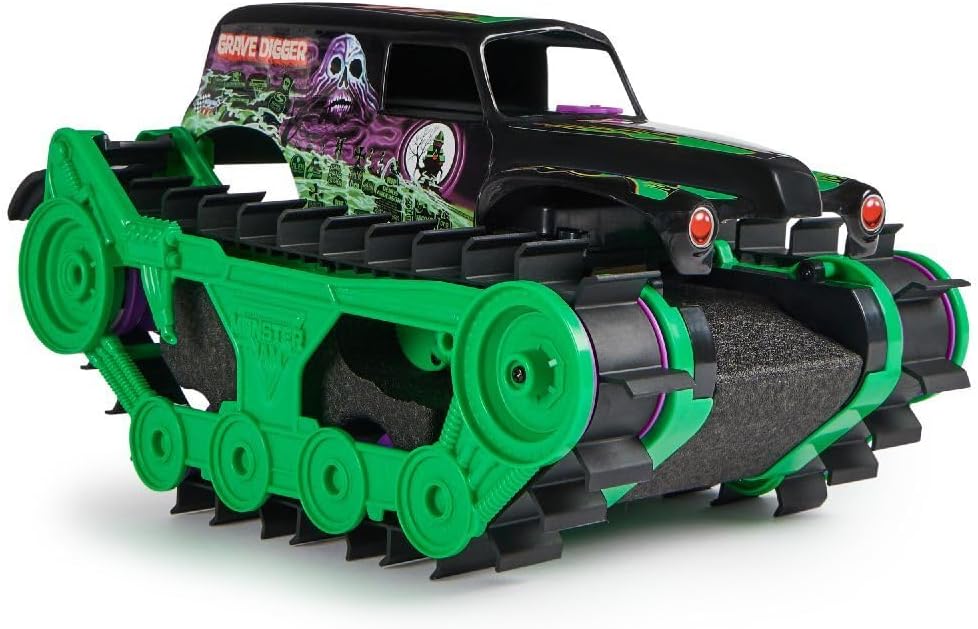 Monster Jam Grave Digger Trax Camión de juguete todoterreno RC, esc...