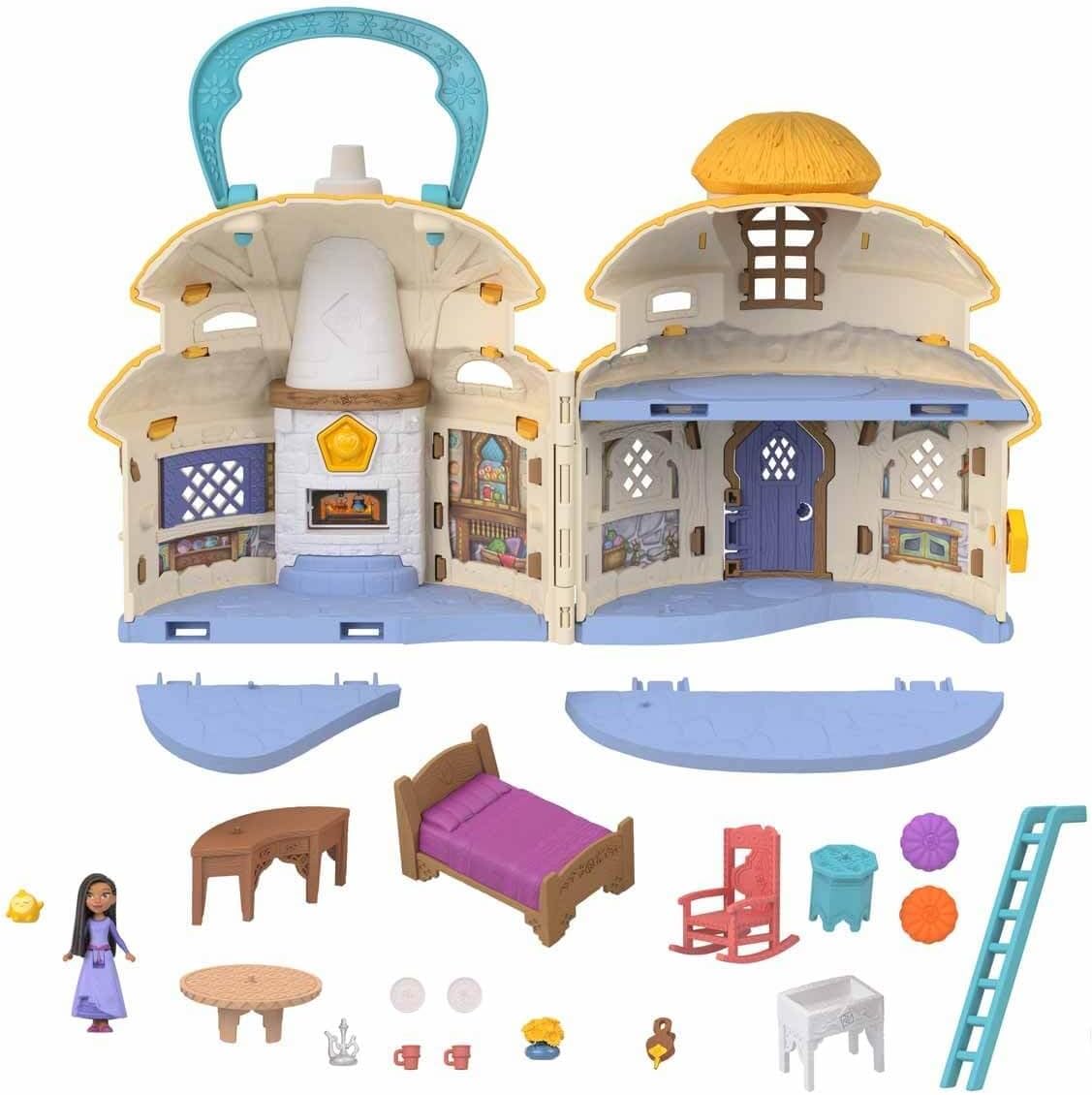Mattel Disney's Wish Mini Muñeca y Estuche de Juego de Casa de...