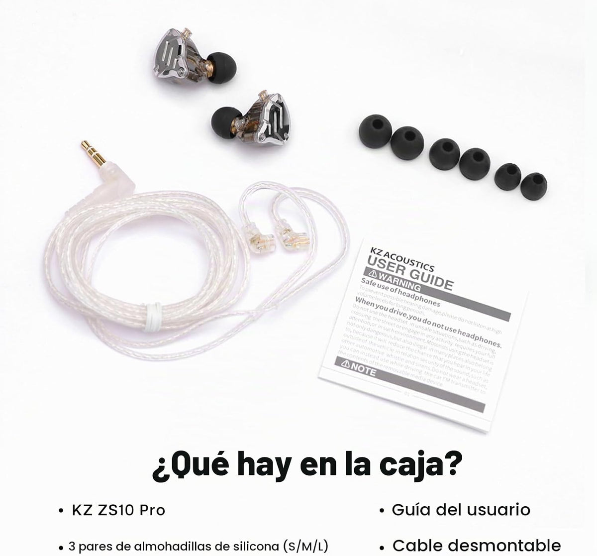 Linsoul KZ ZS10 Pro, 4BA+1DD, 5 controladores en auriculares intrau...