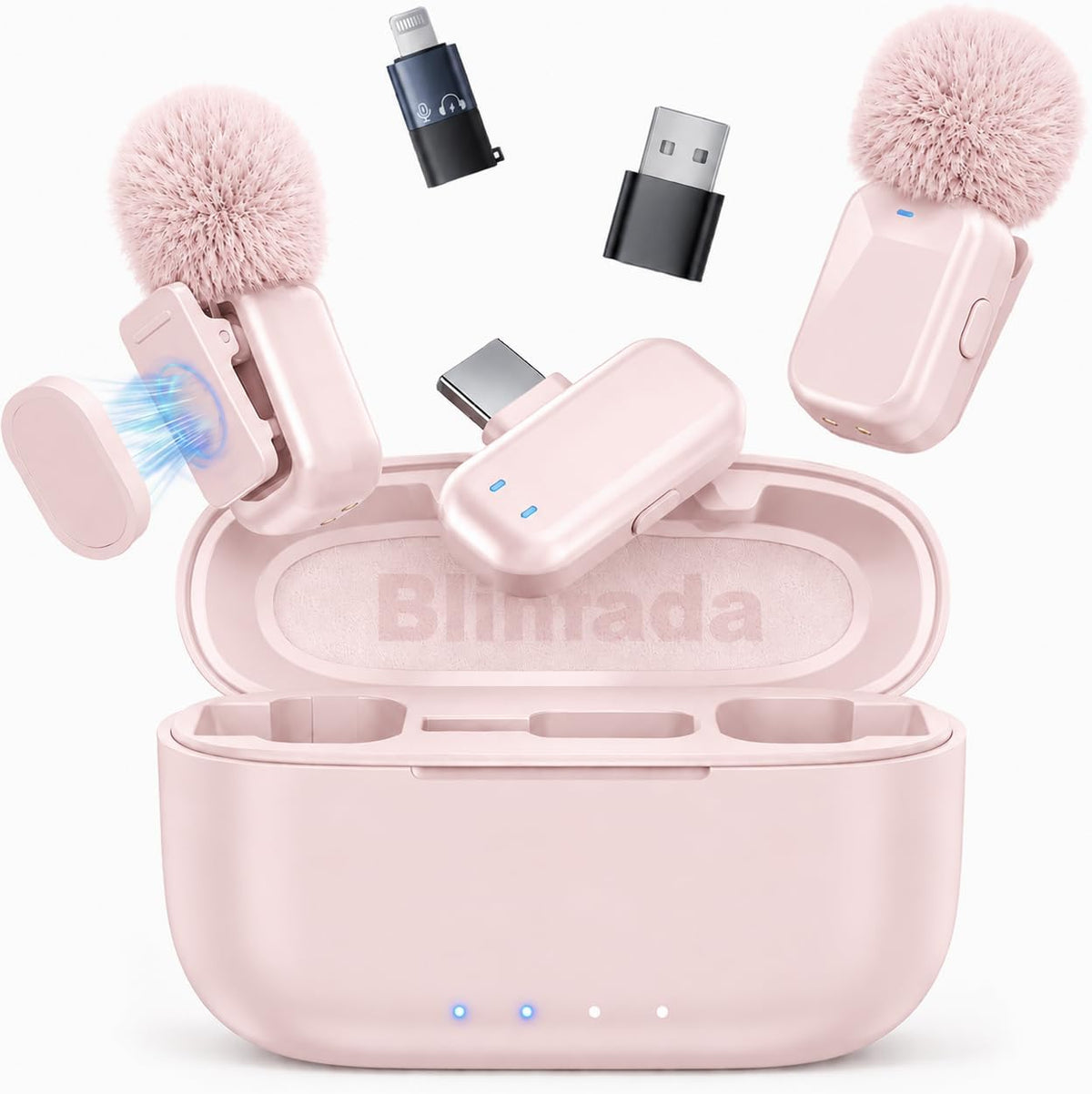 Blinfada Mini 2 micrófonos inalámbricos Lavalier para iPhone 16\/17...