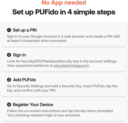 Llave de seguridad SecuX PUFido USB-C con tecnología PUF, certifica...