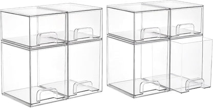 Vtopmart Juego de 8 cajones de almacenamiento apilables transparent...
