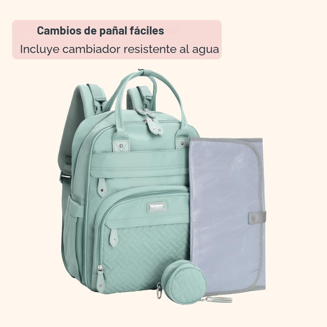 BabbleRoo Mochila para pañales - Bolsa de viaje esencial para bebés...
